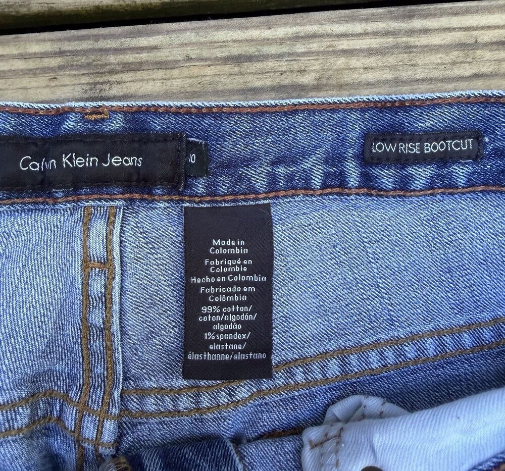 Vintage Calvin Klein Jeans Women's Size 10 Blue Denim Low Rise Bootcut - Picture 5 of 8